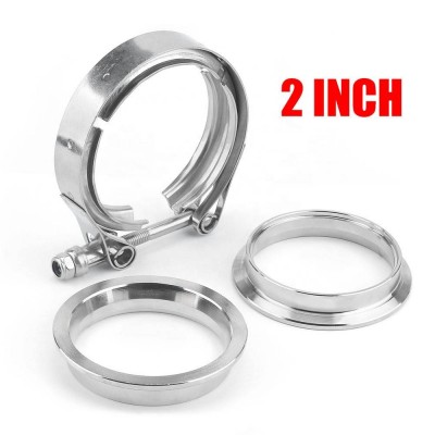 2 inch V-Band Clamp Flange Kit For Turbo Exhaust Upgraded Quick Release Clamp